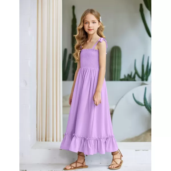 Arshiner Girls Summer Dress Boho Beach Casual Smocked Maxi Dresses 6-13 Years