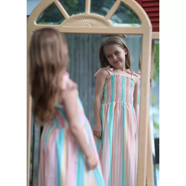 Arshiner Girls Summer Dress Boho Beach Casual Smocked Maxi Dresses 6-13 Years