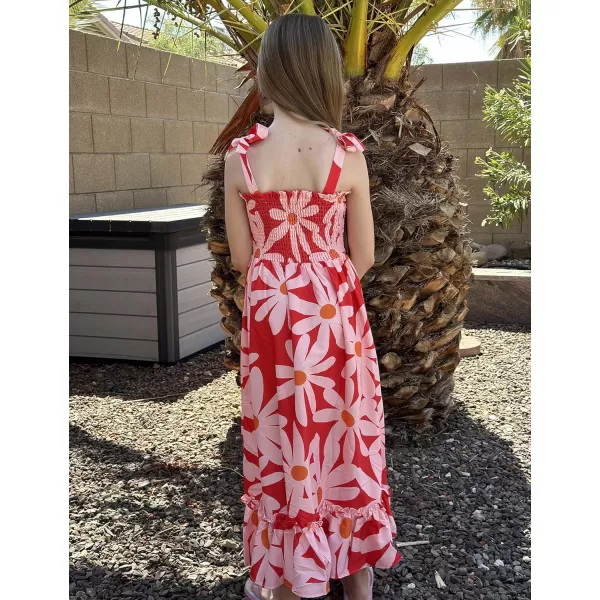 Arshiner Girls Summer Dress Boho Beach Casual Smocked Maxi Dresses 6-13 Years