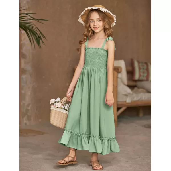 Arshiner Girls Summer Dress Boho Beach Casual Smocked Maxi Dresses 6-13 Years