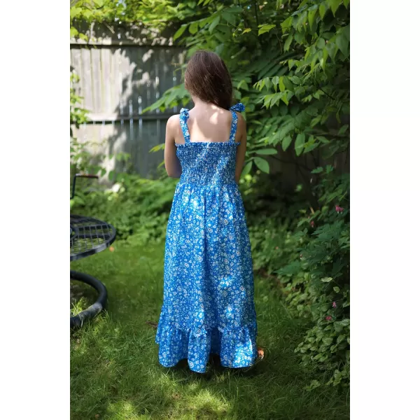 Arshiner Girls Summer Dress Boho Beach Casual Smocked Maxi Dresses 6-13 Years