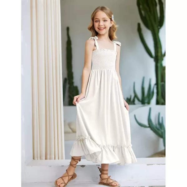 Arshiner Girls Summer Dress Boho Beach Casual Smocked Maxi Dresses 6-13 Years