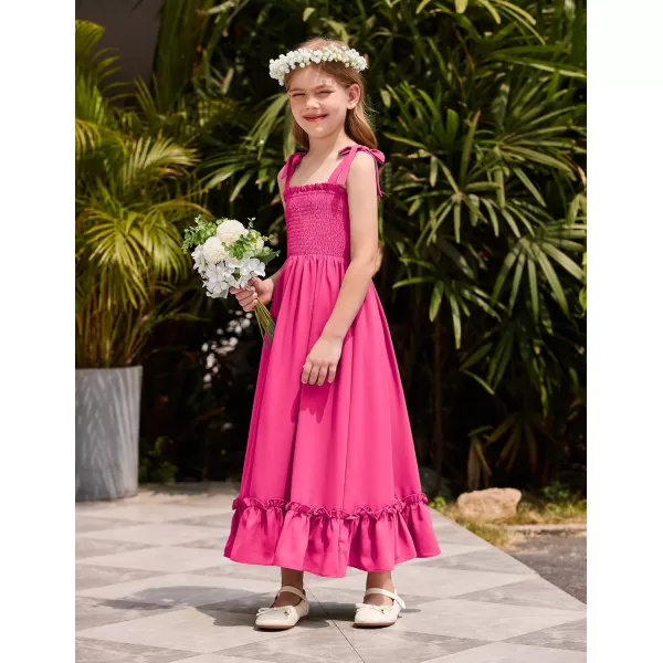 Arshiner Girls Summer Dress Boho Beach Casual Smocked Maxi Dresses 6-13 Years