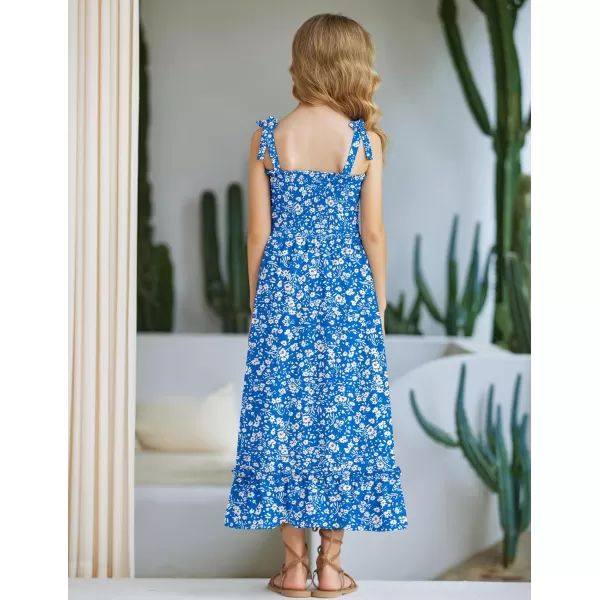Arshiner Girls Summer Dress Boho Beach Casual Smocked Maxi Dresses 6-13 Years