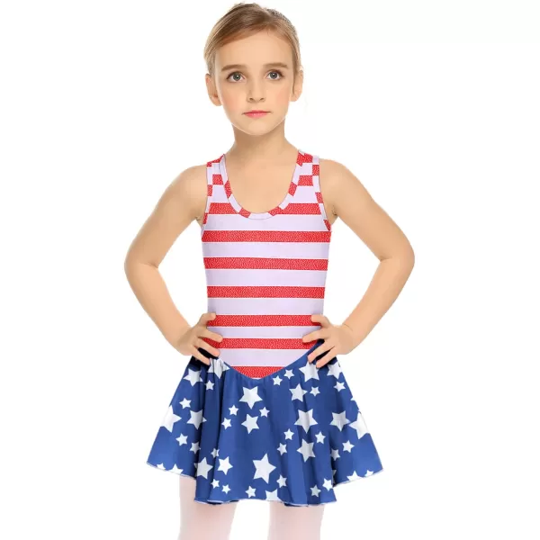 Arshiner Kid Girls Hollow Back Ballet Leotard with Skirt Sleeveless Dance Dresses