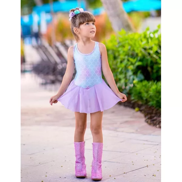 Arshiner Kid Girls Hollow Back Ballet Leotard with Skirt Sleeveless Dance Dresses