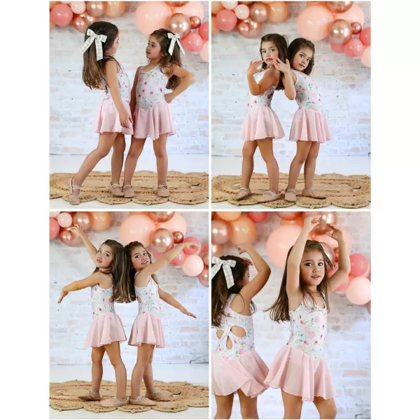 Arshiner Kid Girls Hollow Back Ballet Leotard with Skirt Sleeveless Dance Dresses
