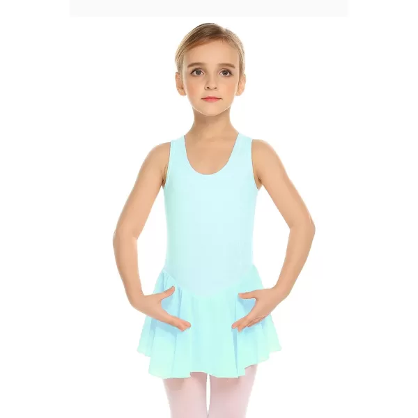 Arshiner Kid Girls Hollow Back Ballet Leotard with Skirt Sleeveless Dance Dresses