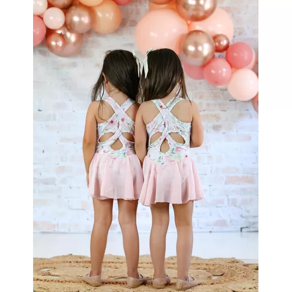 Arshiner Kid Girls Hollow Back Ballet Leotard with Skirt Sleeveless Dance Dresses