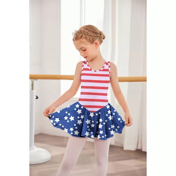 Arshiner Kid Girls Hollow Back Ballet Leotard with Skirt Sleeveless Dance Dresses