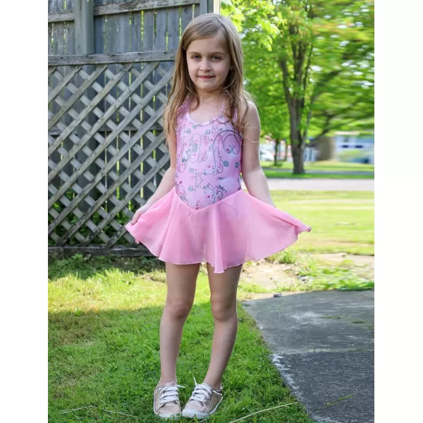 Arshiner Kid Girls Hollow Back Ballet Leotard with Skirt Sleeveless Dance Dresses