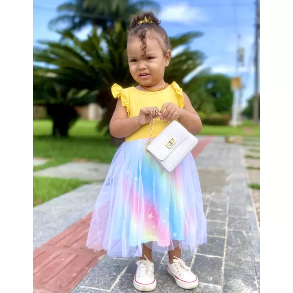 Arshiner Toddler Tutu Dress Little Girls Fluffy Summer Dresses Casual Party Tulle Sundress for Kids 2-6Y