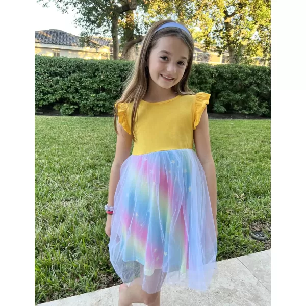 Arshiner Toddler Tutu Dress Little Girls Fluffy Summer Dresses Casual Party Tulle Sundress for Kids 2-6Y