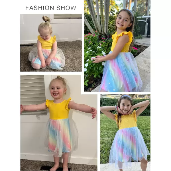 Arshiner Toddler Tutu Dress Little Girls Fluffy Summer Dresses Casual Party Tulle Sundress for Kids 2-6Y