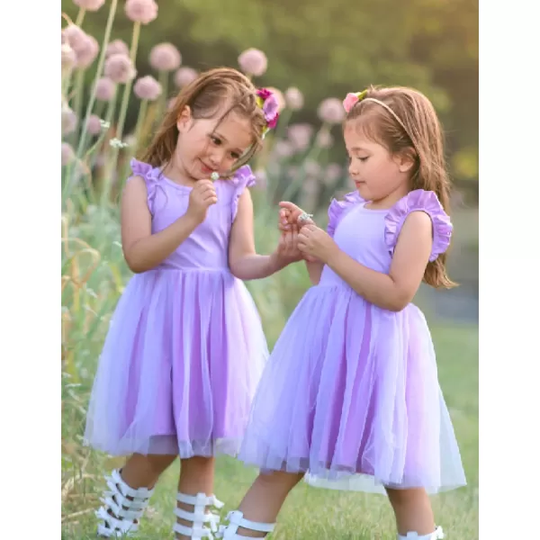 Arshiner Toddler Tutu Dress Little Girls Fluffy Summer Dresses Casual Party Tulle Sundress for Kids 2-6Y
