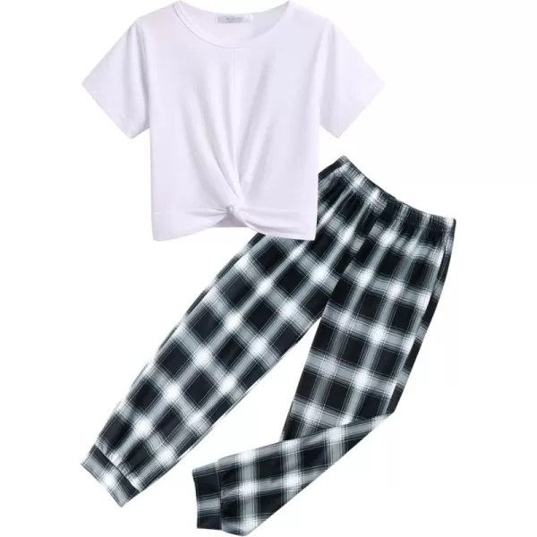 Arshiner Girls Clothing Sets Tie Dye Twist Front Tops &amp; Sweatpants Outfits Sportwear Sweatsuits Tracksuits 4-13 Year