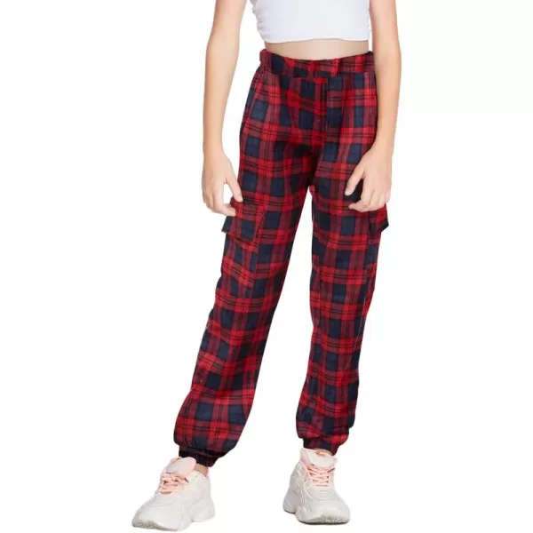 Arshiner Girls Joggers Sweatpants Kids Cargo Loose High Waisted Pants with Pockets 5-16 Years