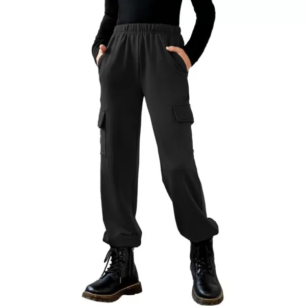 Arshiner Girls Joggers Sweatpants Kids Cargo Loose High Waisted Pants with Pockets 5-16 Years