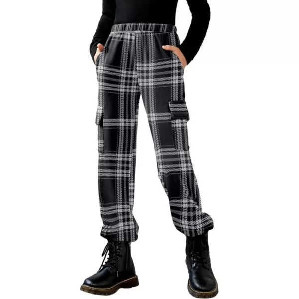 Arshiner Girls Joggers Sweatpants Kids Cargo Loose High Waisted Pants with Pockets 5-16 Years