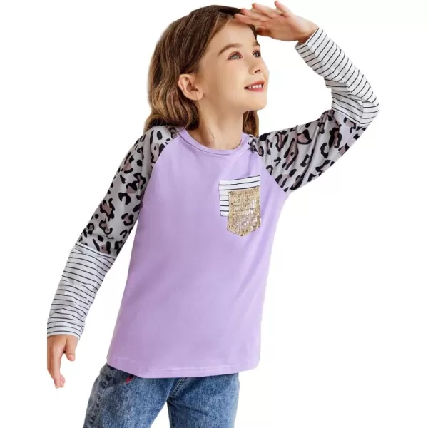 Arshiner Girls Long Sleeve Shirts Color Block Casual Cute Top Tee Blouse with Fashion Pocket