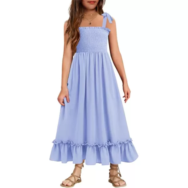 Arshiner Girls Summer Dress Boho Beach Casual Smocked Maxi Dresses 6-13 Years