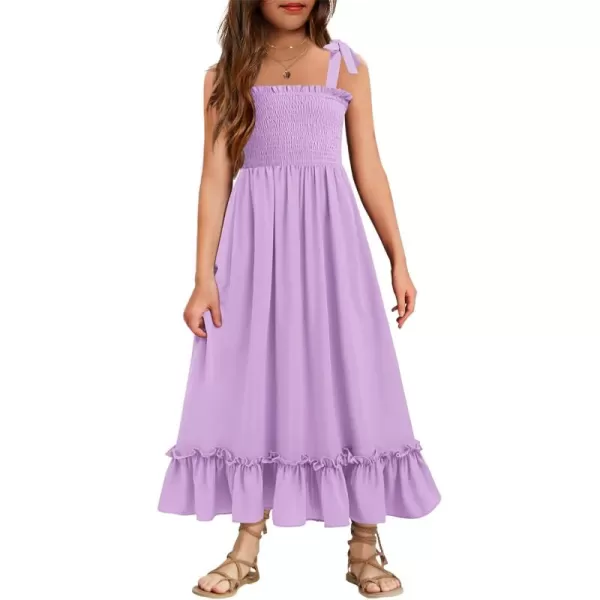 Arshiner Girls Summer Dress Boho Beach Casual Smocked Maxi Dresses 6-13 Years
