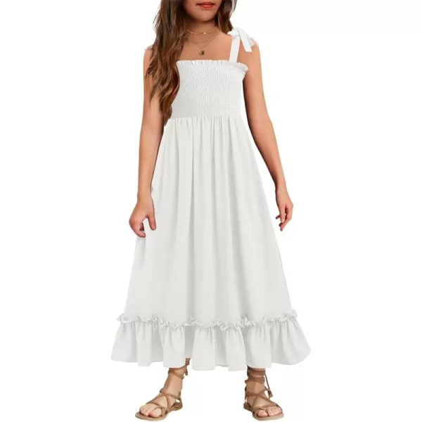 Arshiner Girls Summer Dress Boho Beach Casual Smocked Maxi Dresses 6-13 Years