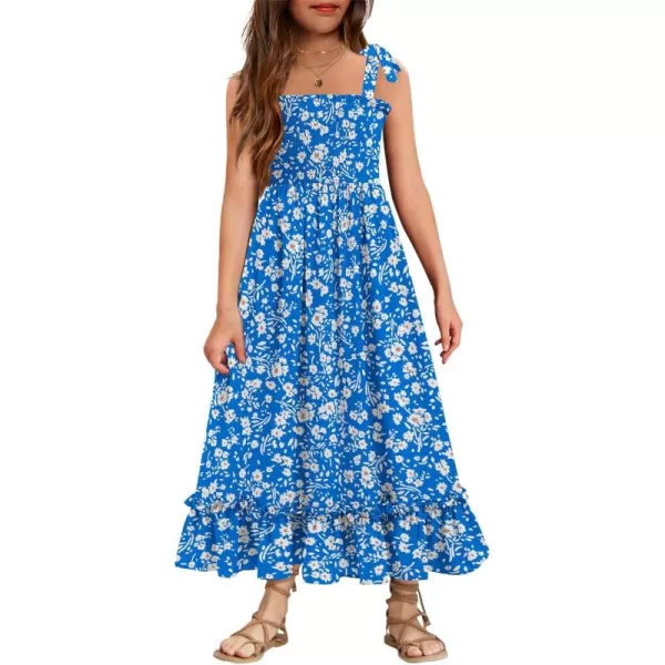 Arshiner Girls Summer Dress Boho Beach Casual Smocked Maxi Dresses 6-13 Years