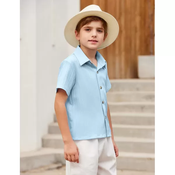 Arshiner Boys Casual Short Sleeve Button Down Shirt Collared Beach Shirt Size 3-12 Years Old