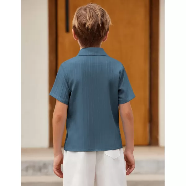 Arshiner Boys Casual Short Sleeve Button Down Shirt Collared Beach Shirt Size 3-12 Years Old