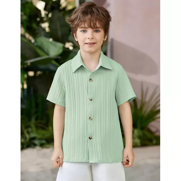 Arshiner Boys Casual Short Sleeve Button Down Shirt Collared Beach Shirt Size 3-12 Years Old