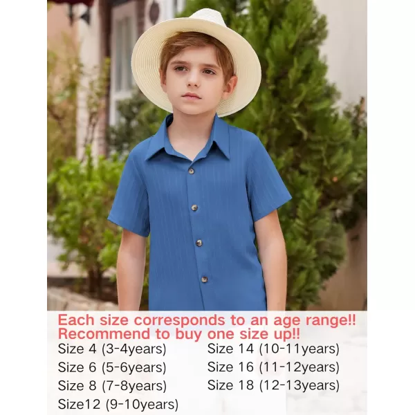 Arshiner Boys Casual Short Sleeve Button Down Shirt Collared Beach Shirt Size 3-12 Years Old