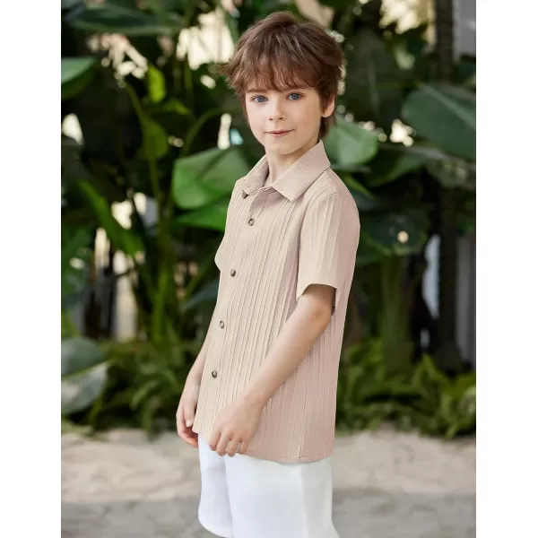 Arshiner Boys Casual Short Sleeve Button Down Shirt Collared Beach Shirt Size 3-12 Years Old