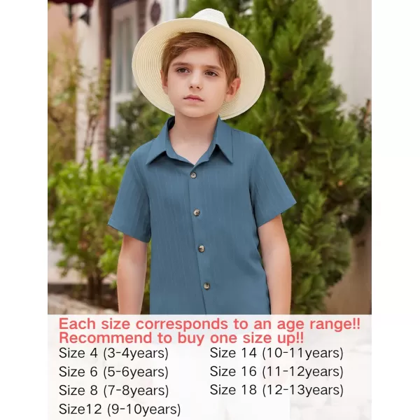 Arshiner Boys Casual Short Sleeve Button Down Shirt Collared Beach Shirt Size 3-12 Years Old