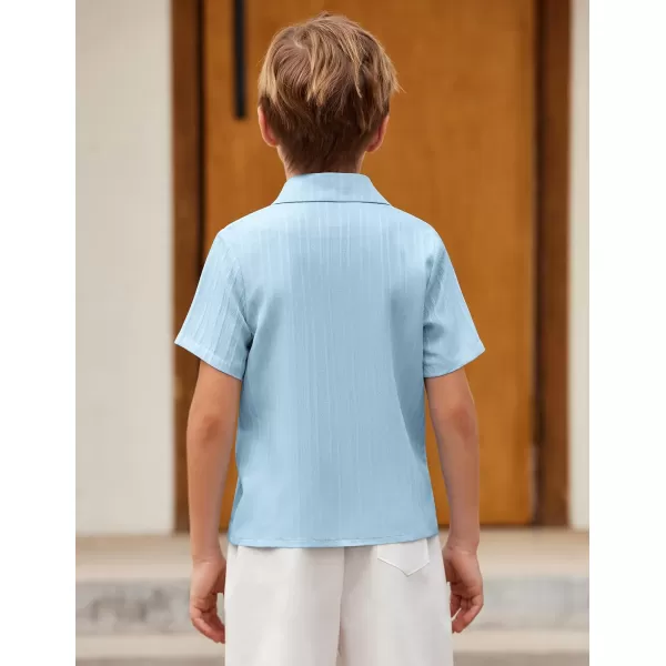 Arshiner Boys Casual Short Sleeve Button Down Shirt Collared Beach Shirt Size 3-12 Years Old