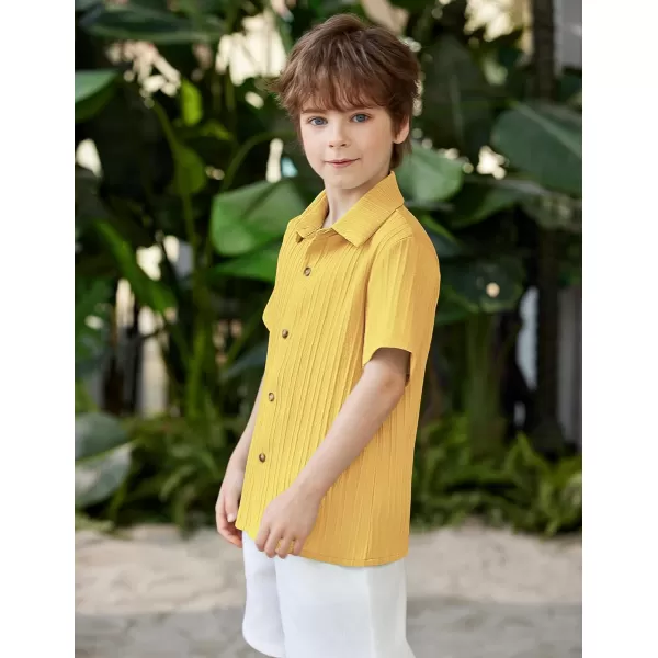 Arshiner Boys Casual Short Sleeve Button Down Shirt Collared Beach Shirt Size 3-12 Years Old