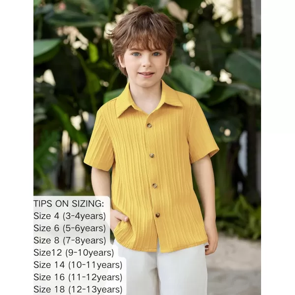 Arshiner Boys Casual Short Sleeve Button Down Shirt Collared Beach Shirt Size 3-12 Years Old