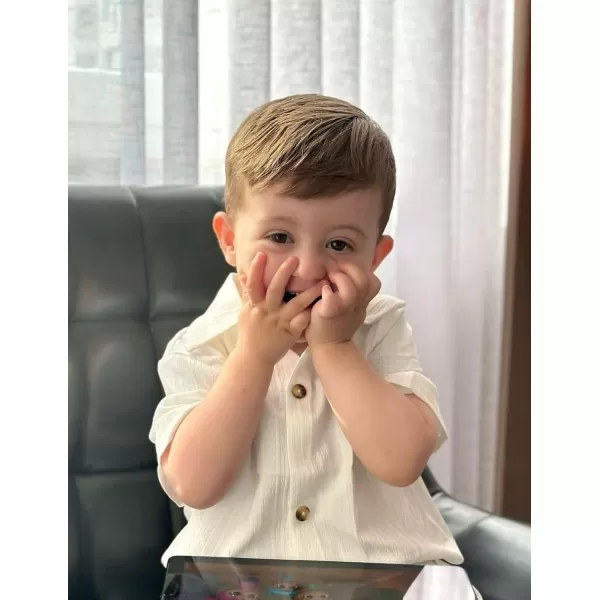 Arshiner Boys Casual Short Sleeve Button Down Shirt Collared Beach Shirt Size 3-12 Years Old