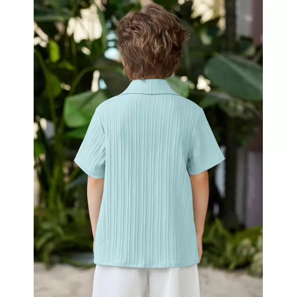 Arshiner Boys Casual Short Sleeve Button Down Shirt Collared Beach Shirt Size 3-12 Years Old