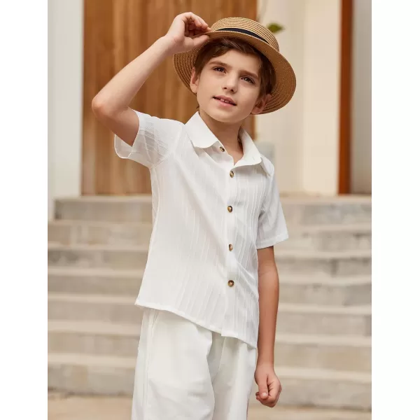Arshiner Boys Casual Short Sleeve Button Down Shirt Collared Beach Shirt Size 3-12 Years Old