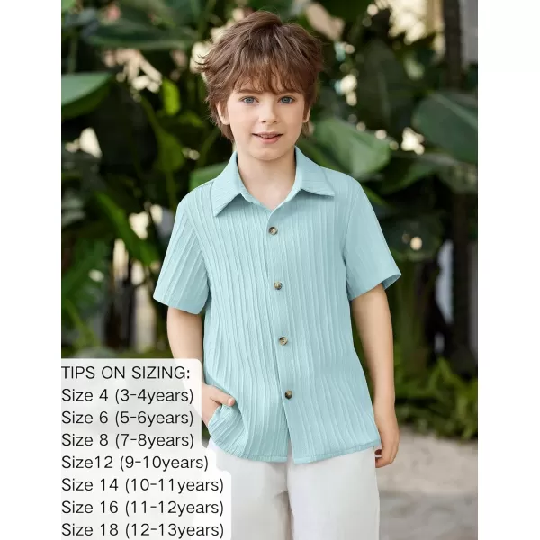 Arshiner Boys Casual Short Sleeve Button Down Shirt Collared Beach Shirt Size 3-12 Years Old