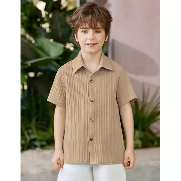 Arshiner Boys Casual Short Sleeve Button Down Shirt Collared Beach Shirt Size 3-12 Years Old
