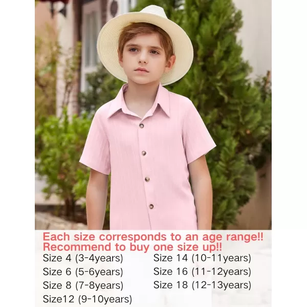 Arshiner Boys Casual Short Sleeve Button Down Shirt Collared Beach Shirt Size 3-12 Years Old