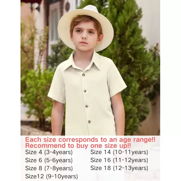 Arshiner Boys Casual Short Sleeve Button Down Shirt Collared Beach Shirt Size 3-12 Years Old