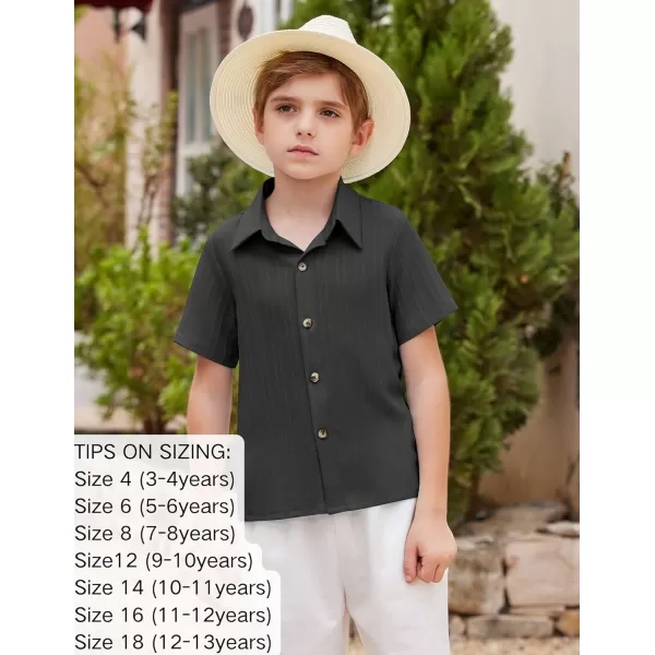 Arshiner Boys Casual Short Sleeve Button Down Shirt Collared Beach Shirt Size 3-12 Years Old