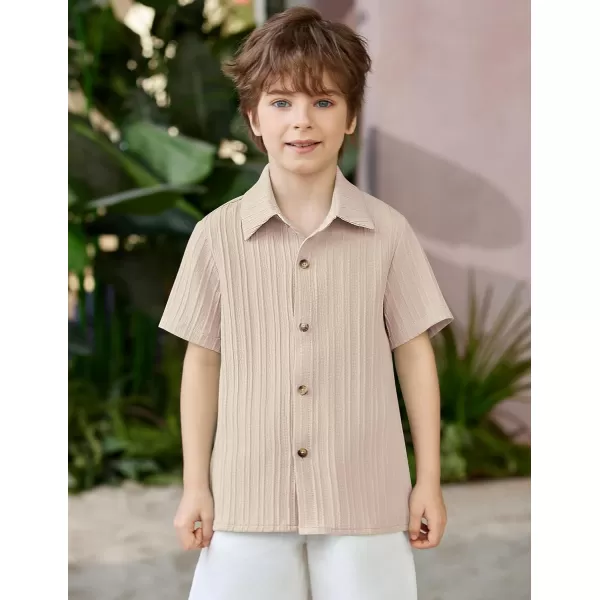 Arshiner Boys Casual Short Sleeve Button Down Shirt Collared Beach Shirt Size 3-12 Years Old