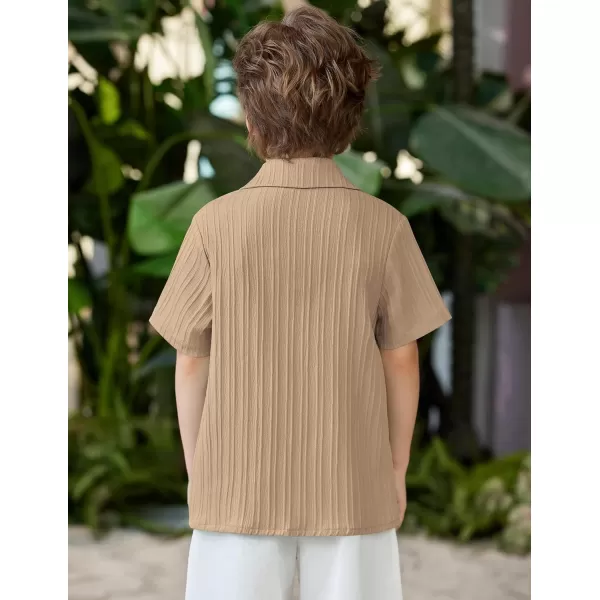 Arshiner Boys Casual Short Sleeve Button Down Shirt Collared Beach Shirt Size 3-12 Years Old