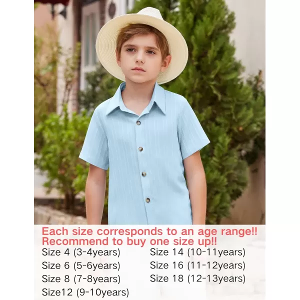 Arshiner Boys Casual Short Sleeve Button Down Shirt Collared Beach Shirt Size 3-12 Years Old