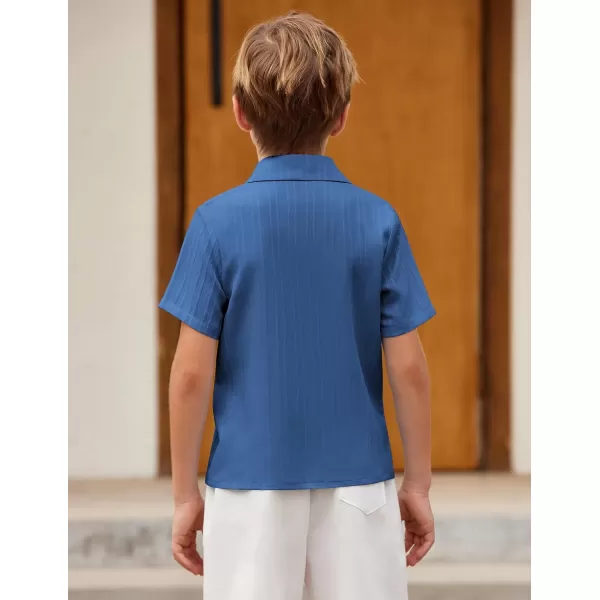 Arshiner Boys Casual Short Sleeve Button Down Shirt Collared Beach Shirt Size 3-12 Years Old