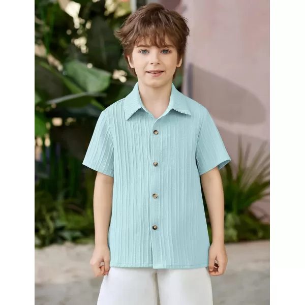 Arshiner Boys Casual Short Sleeve Button Down Shirt Collared Beach Shirt Size 3-12 Years Old